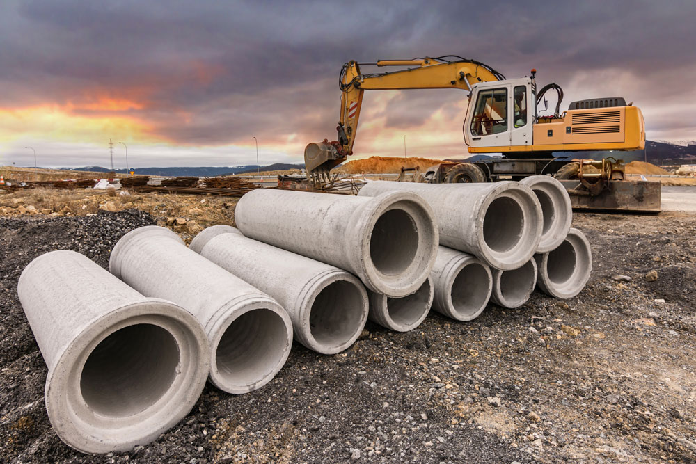 road construction cement culvert